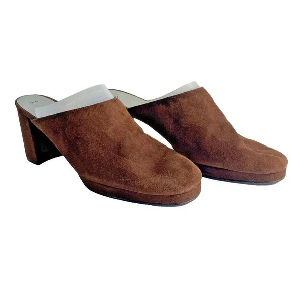 Nina Suede Mules wm's SZ 10 made in Spain Leather 3.5inch heel - Picture 1 of 8